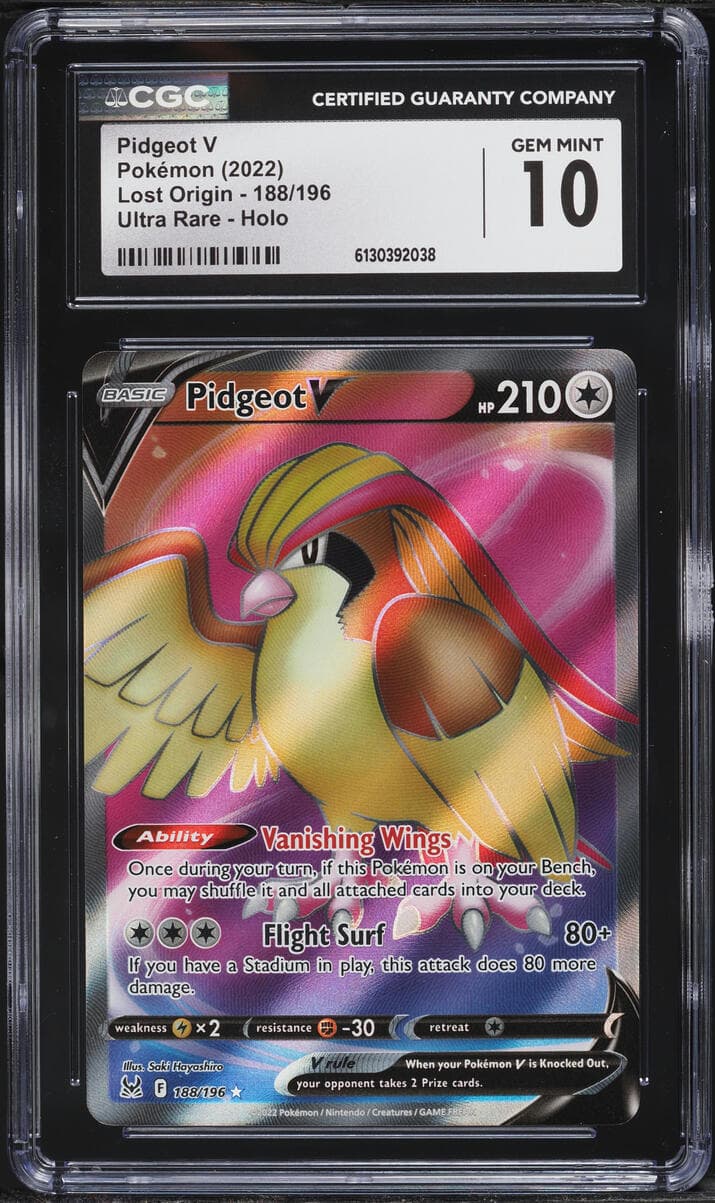 Pokemon Sword & Shield Lost Origin Full Art Pidgeot V #188