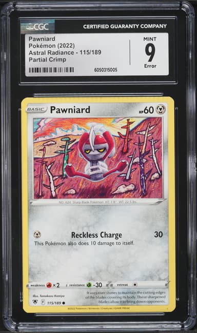Pokemon SWSH Astral Radiance Partial Crimp Pawniard #115