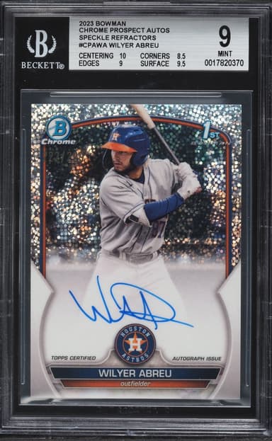 Bowman Chrome Speckle Refractors Wilyer Abreu PROSPECT AUTO #CPA-WA