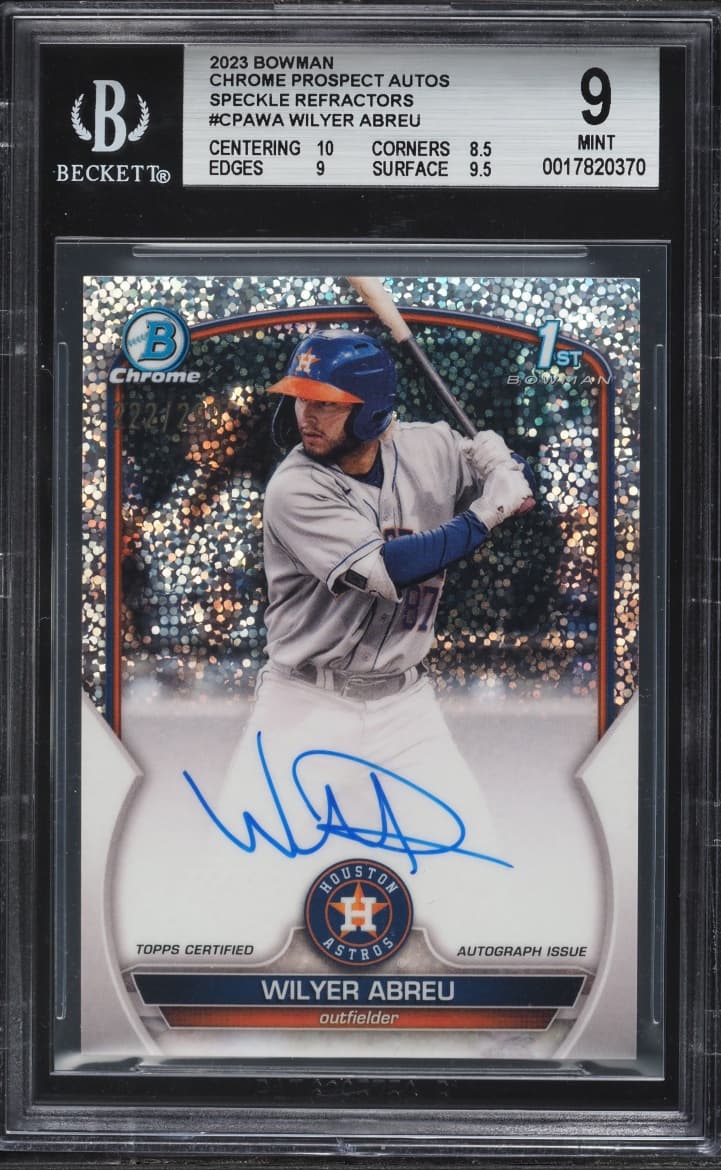 Bowman Chrome Speckle Refractors Wilyer Abreu PROSPECT AUTO #CPA-WA