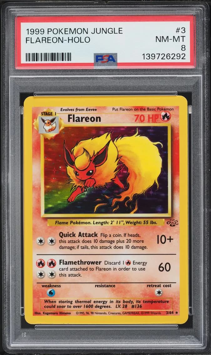 1999 #3 Flareon-Holo PSA 8 Jungl