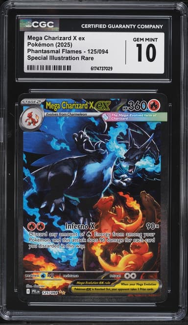 Pokemon Mega Evolution Phantasmal Flames SIR Mega Charizard X ex #125