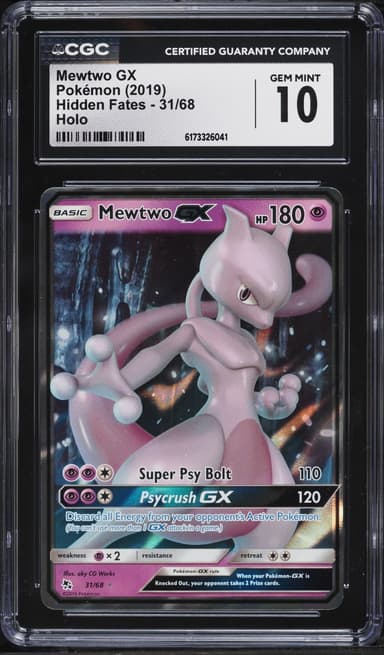 Pokemon Sun & Moon Hidden Fates Alt Art Mewtwo GX #31