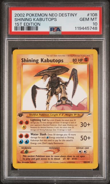 Shining Kabutops 1st Edition