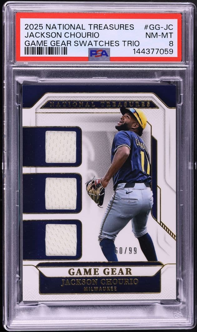 National Treasures Game Gear Swatches Trio Jackson Chourio PATCH /99 #GG-JC