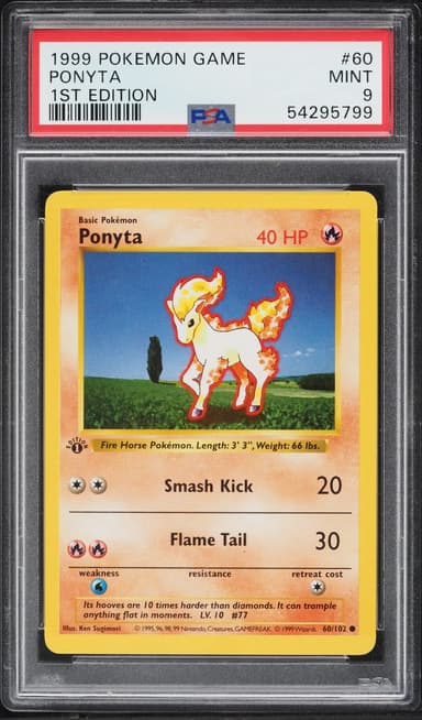 Pokemon Base Set Shadowless 1st Edition Ponyta #60