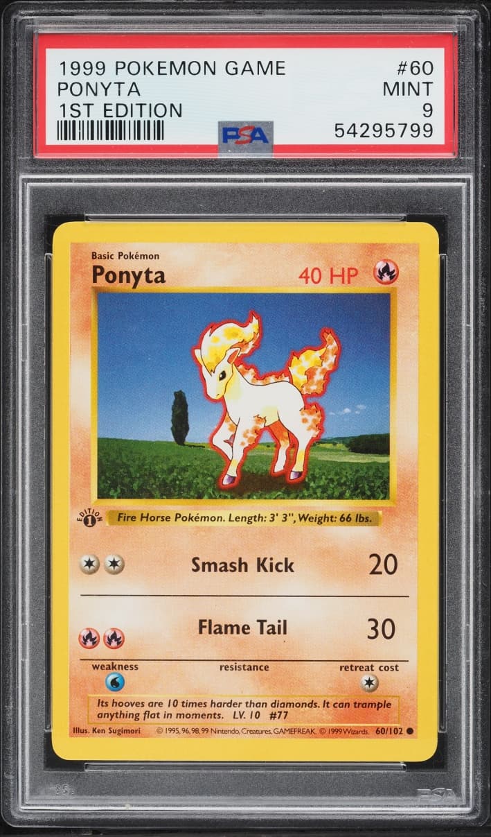 Pokemon Base Set Shadowless 1st Edition Ponyta #60