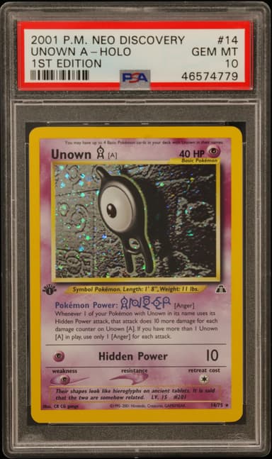 Unown A-Holo 1st Edition