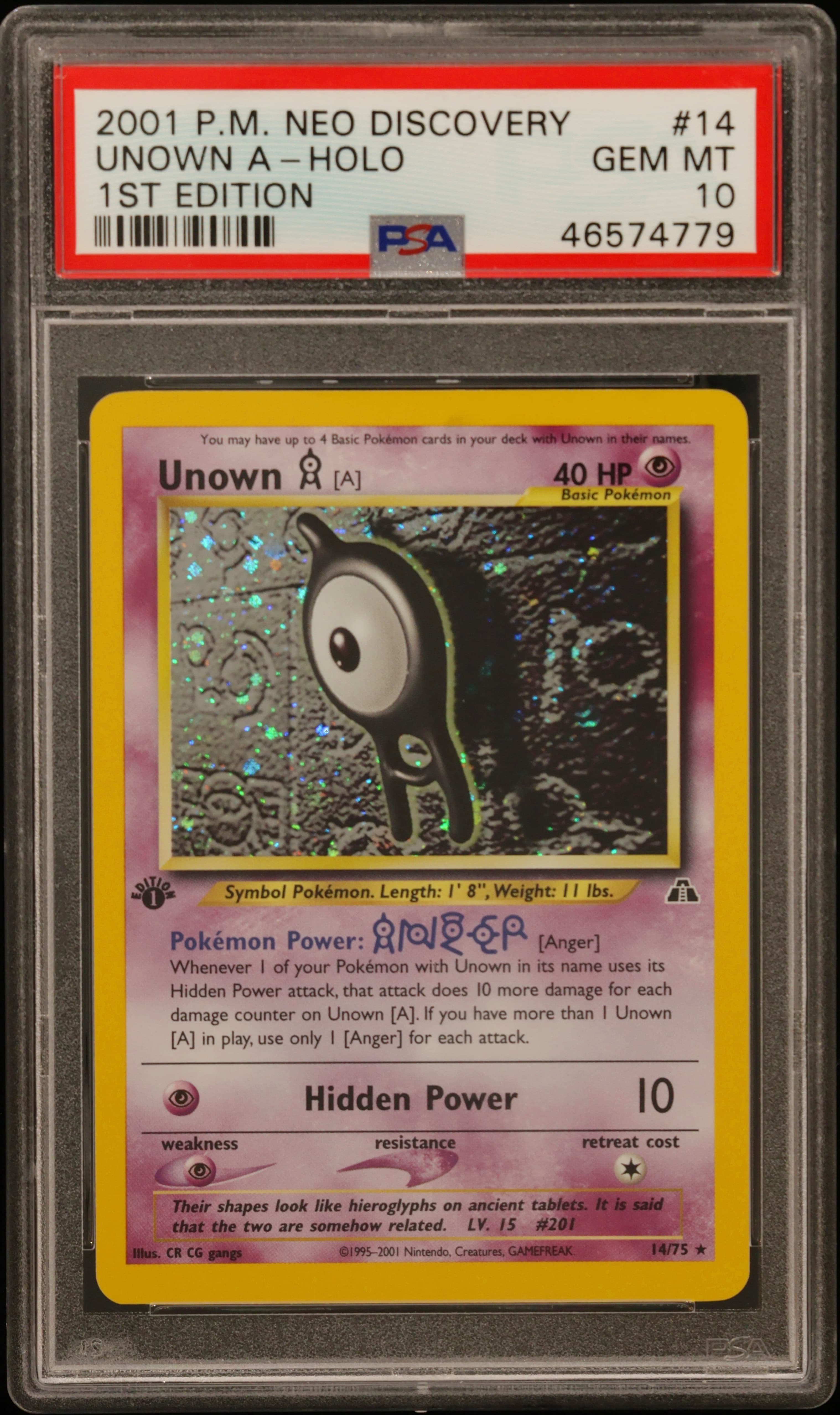 Unown A-Holo 1st Edition