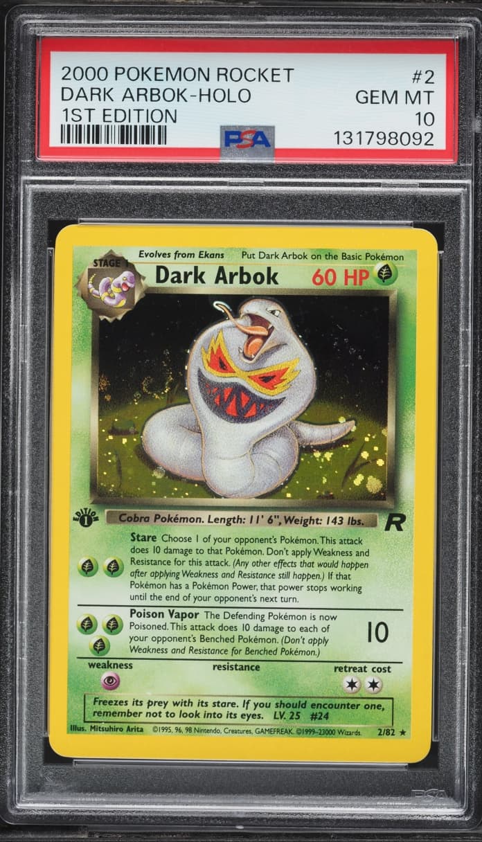 Team Rocket 1st Edition Holo Dark Arbok GEM MINT