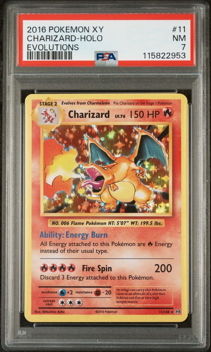 2016 #11 Charizard-Holo PSA 7 XY