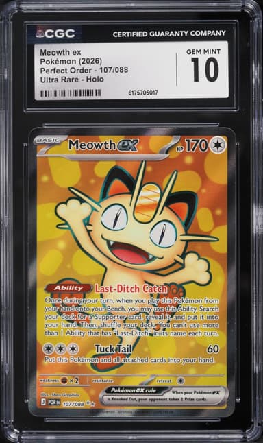 Pokemon Mega Evolution Perfect Order Full Art Meowth ex #107