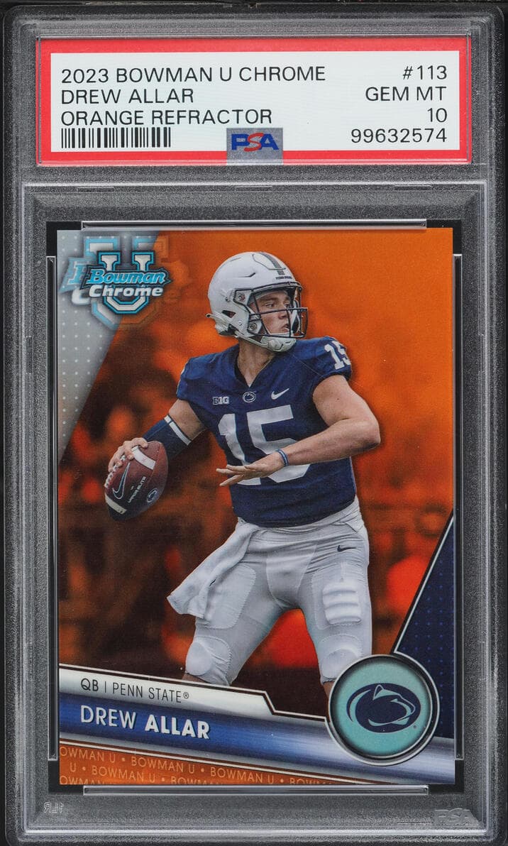 Bowman Chrome University Orange Refractor Drew Allar ROOKIE /25 #113