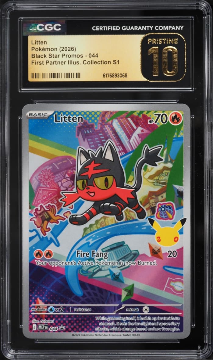 Pokemon Mega Promo First Partner Illustration Full Art Litten #44