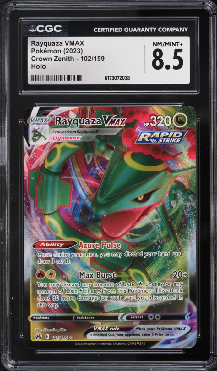 Pokemon Sword & Shield Crown Zenith Full Art Rayquaza VMAX #102