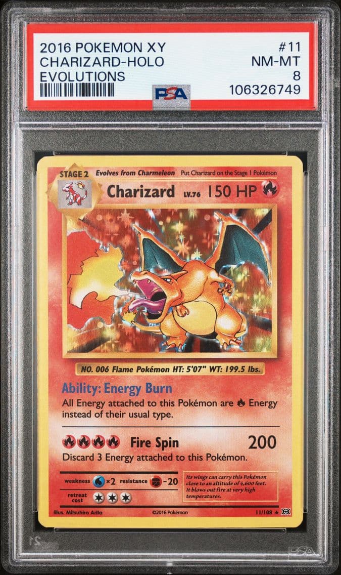 2016 #11 Charizard-Holo PSA 8 XY