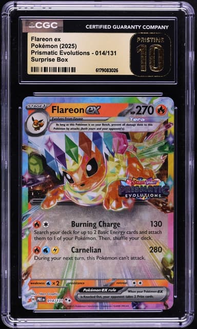 Pokemon SV Prismatic Evolutions Surprise Box Holo Flareon ex #14