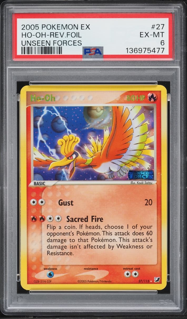 Pokemon EX Unseen Forces Reverse Holo Ho-Oh #27