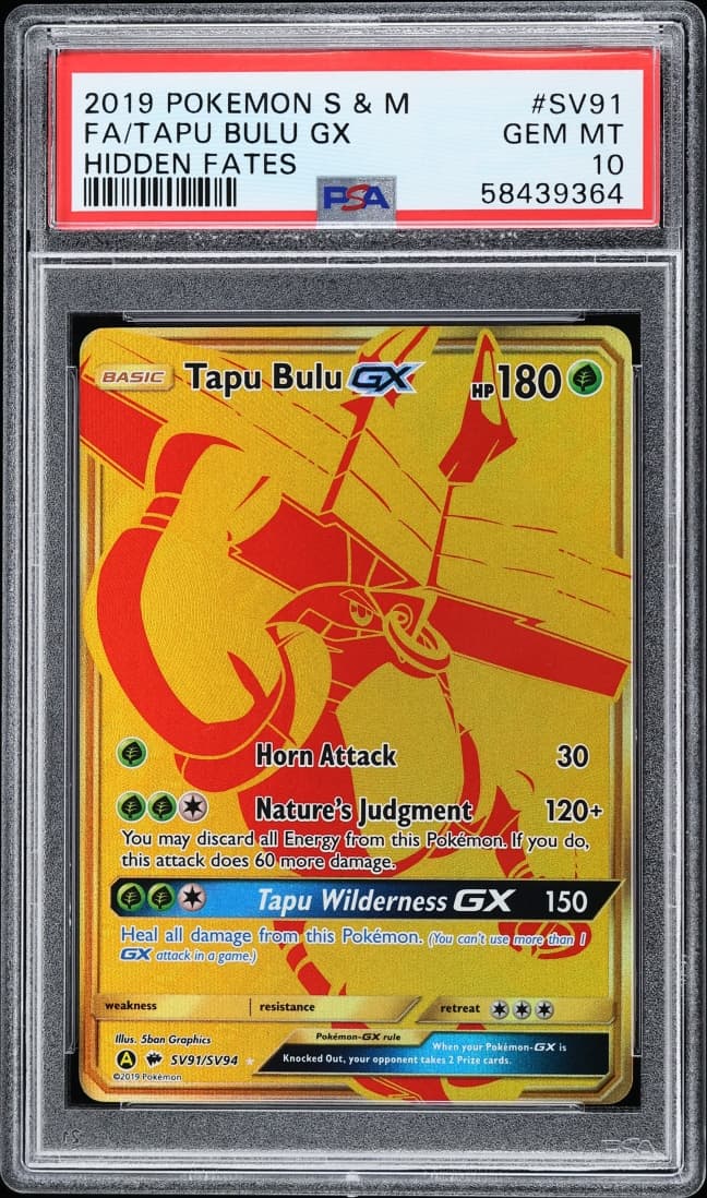Pokemon Sun & Moon Hidden Fates Tapu Bulu GX #SV91