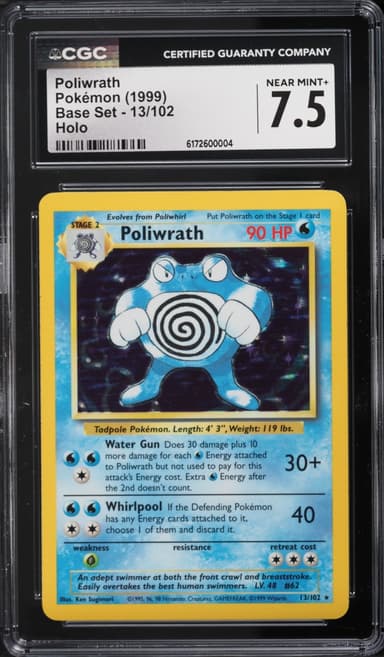 Pokemon Base Set Holo Poliwrath #13