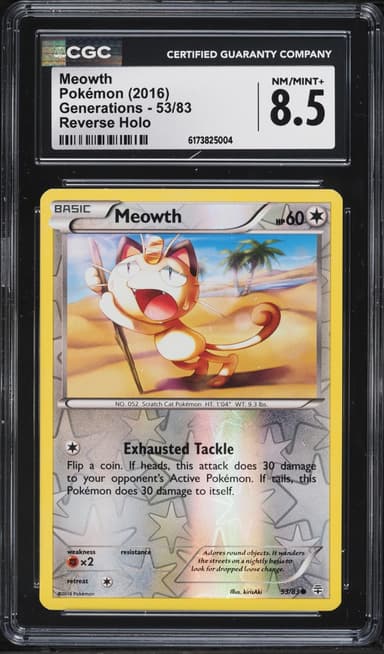 Pokemon XY Generations Reverse Holo Meowth #53