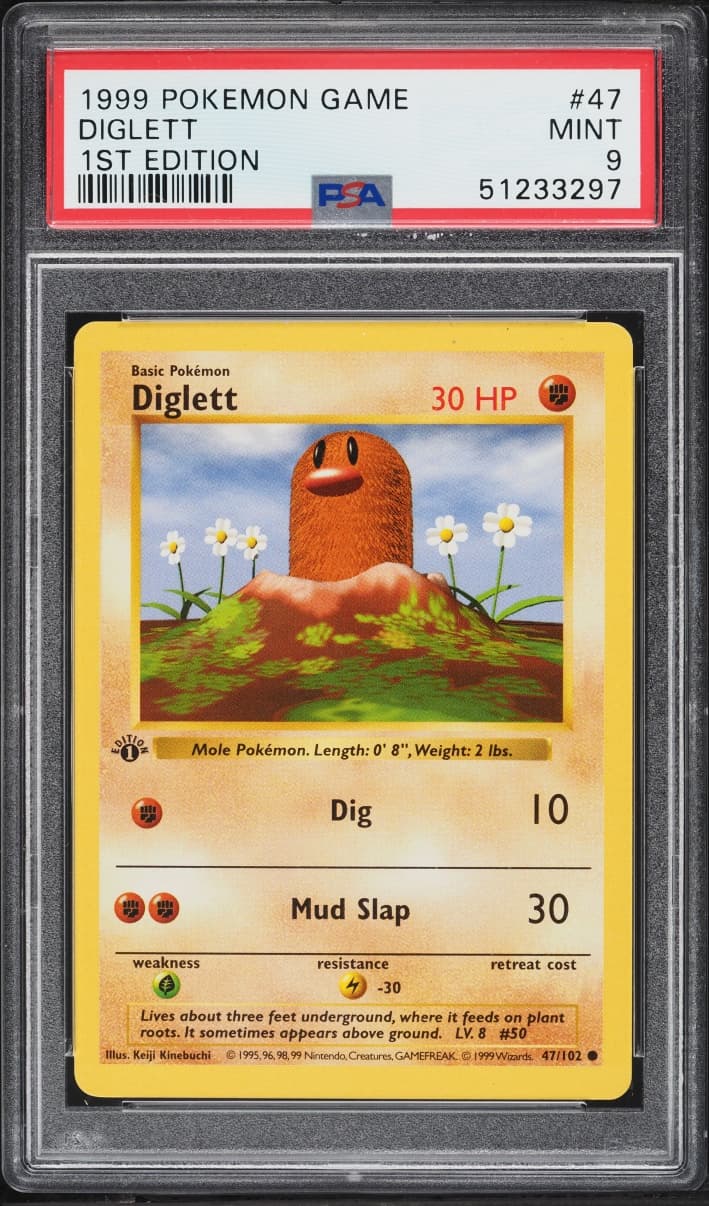Pokemon Base Set Shadowless 1st Edition Diglett #47
