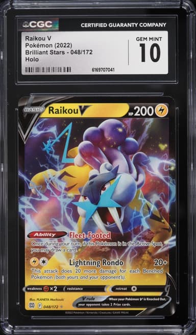 Pokemon Sword & Shield Brilliant Stars Holo Raikou V #48