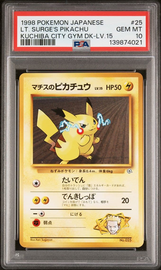 1998 #25 LT. Surge's Pikachu PSA