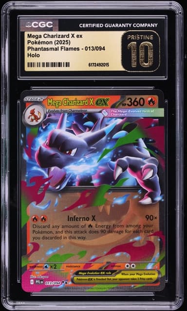 Pokemon Mega Evolution Phantasmal Flames Holo Mega Charizard X Ex #13