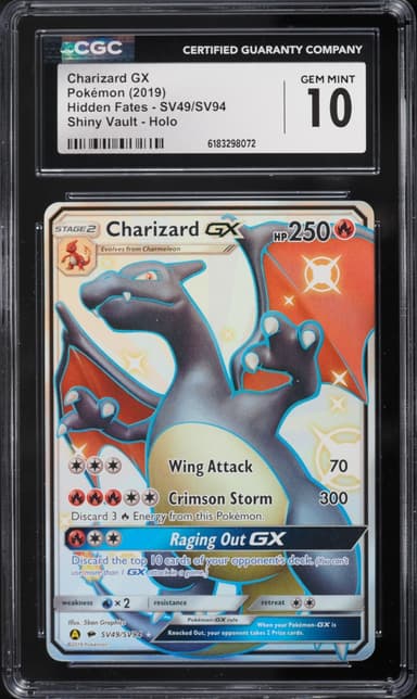 Pokemon Sun & Moon Hidden Fates Shiny Vault Full Art Charizard GX #SV49