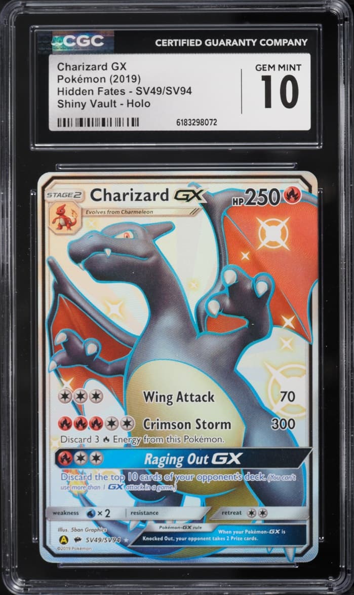 Pokemon Sun & Moon Hidden Fates Shiny Vault Full Art Charizard GX #SV49