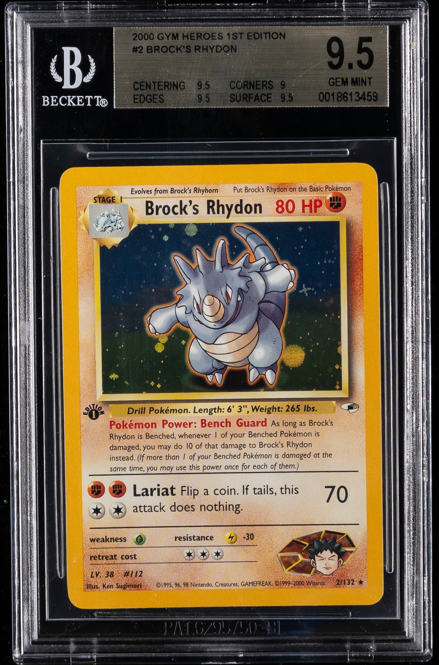 Brock's Rhydon Holo-1st Edition
