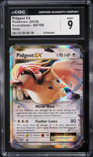 Pokemon XY Evolutions Holo Pidgeot EX #64