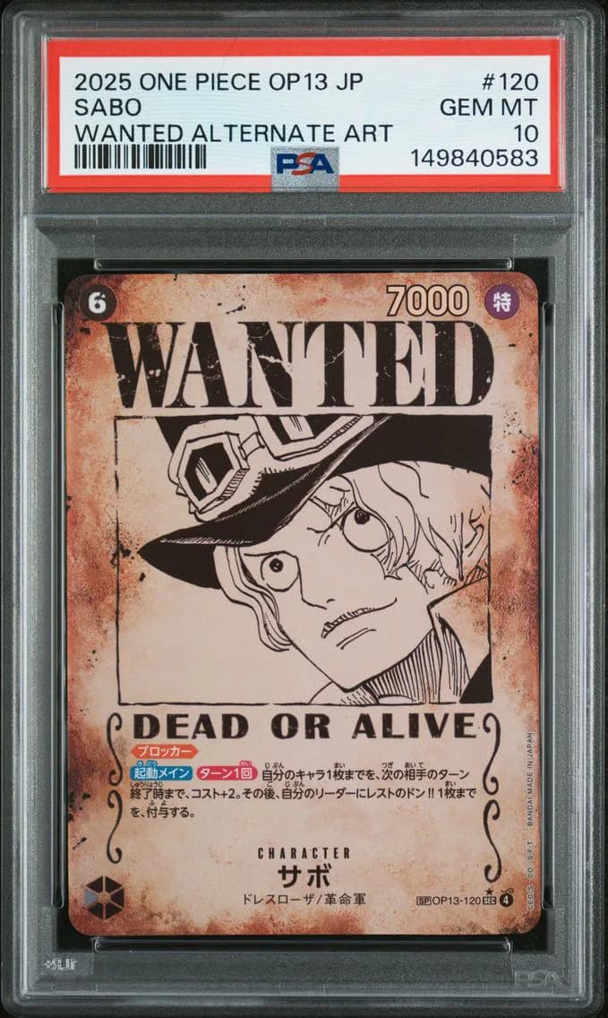 2025 #120 Sabo PSA 10 One Piece