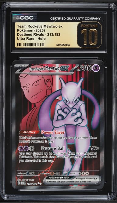 Pokemon SV Destined Rivals Full Art Team Rocket's Mewtwo EX #213