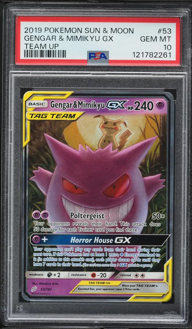 2019 #53 Gengar & Mimikyu GX PSA