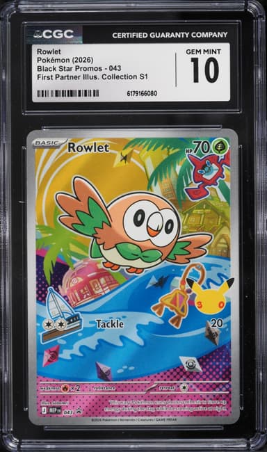 Pokemon Mega Promo First Partner Illustration Collection S1 Full Art Rowlet #43