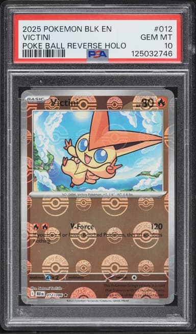 Pokemon Scarlet & Violet Black Bolt Poke Ball Reverse Holo Victini #12