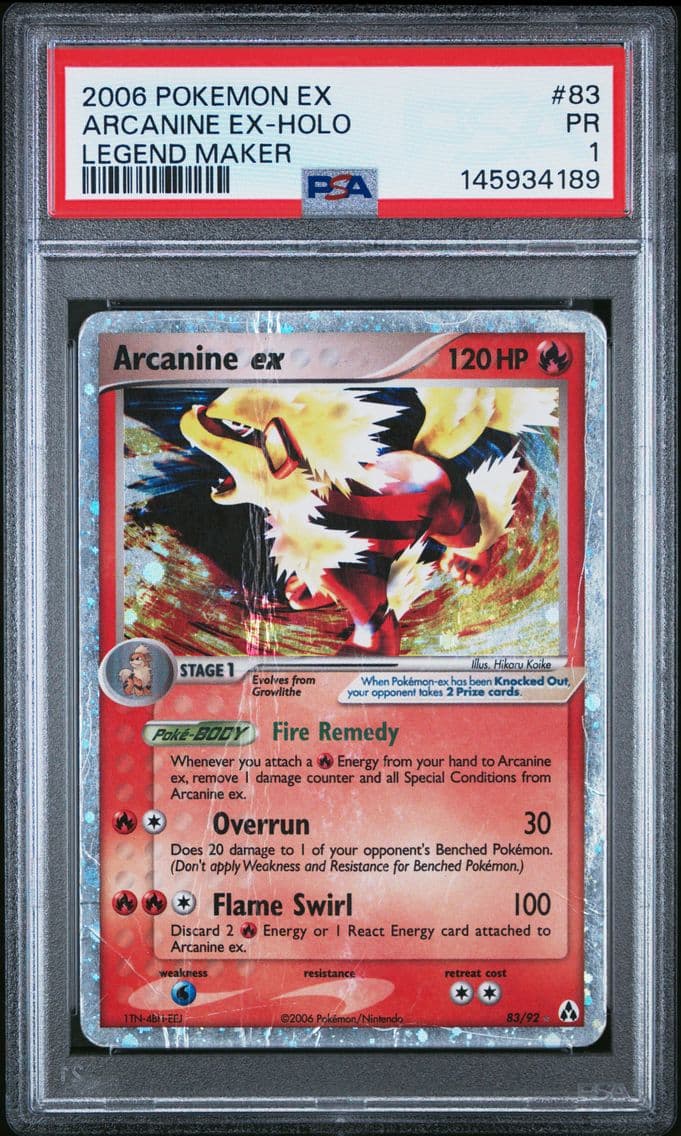 2006 #83 Arcanine EX-Holo PSA 1 