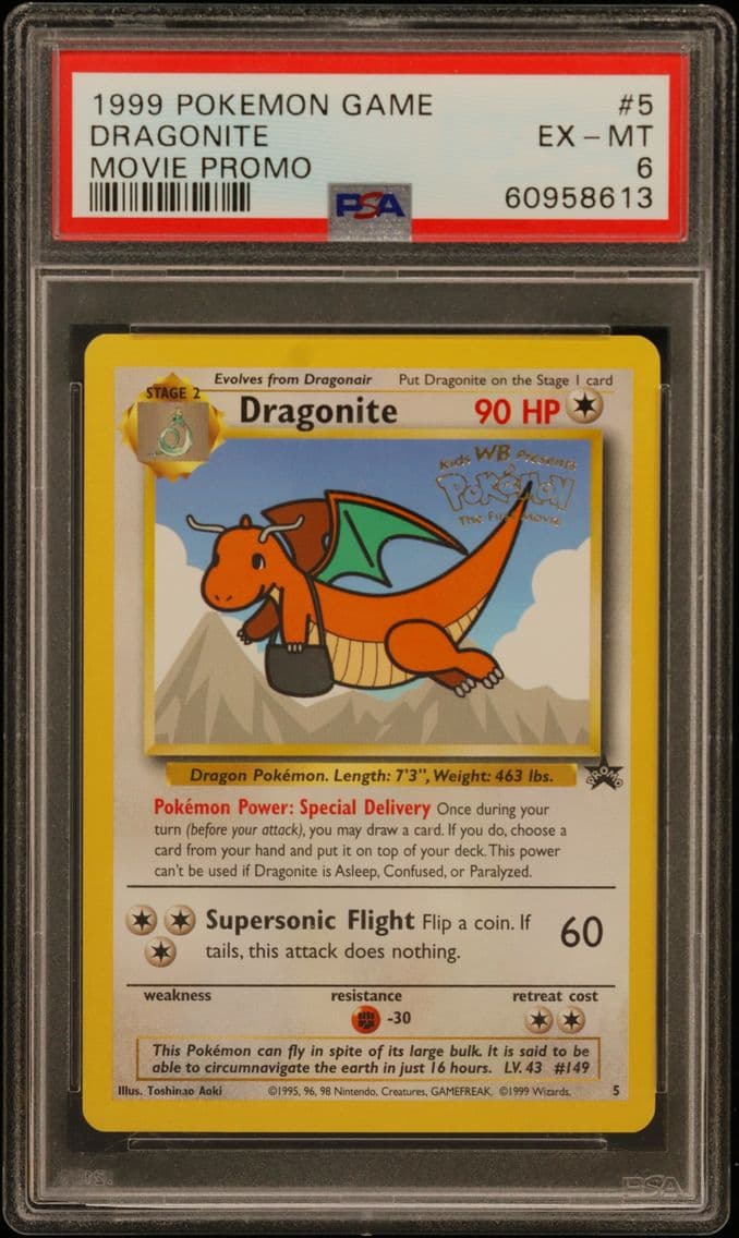 1999 #5 Dragonite PSA 6 Game Mov