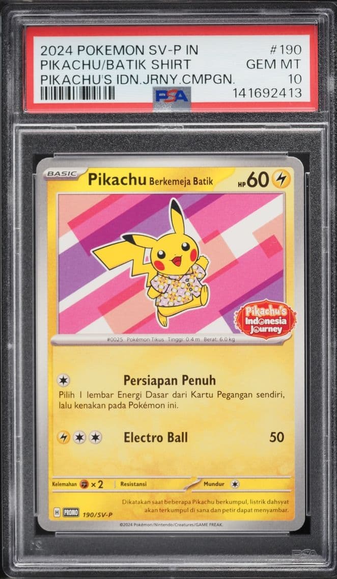 2024 #190 Pikachu PSA 10 Pokemon