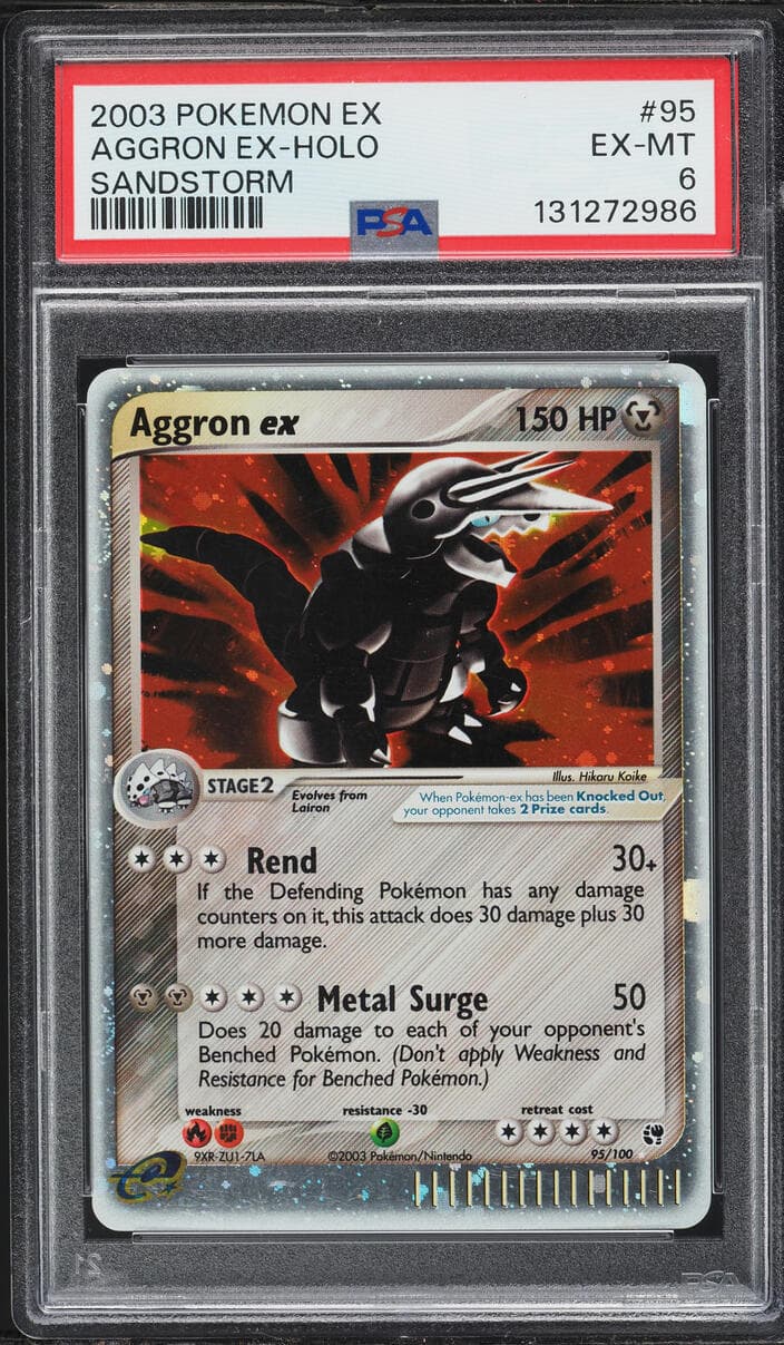 Pokemon EX Sandstorm Holo Aggron ex #95