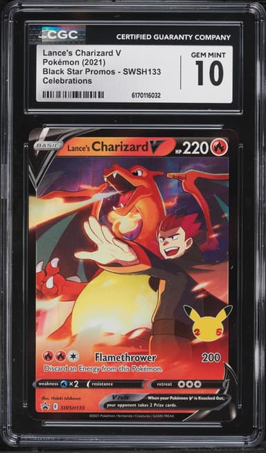 Pokemon Sword & Shield Promo Celebrations Holo Lance's Charizard V #SWSH133