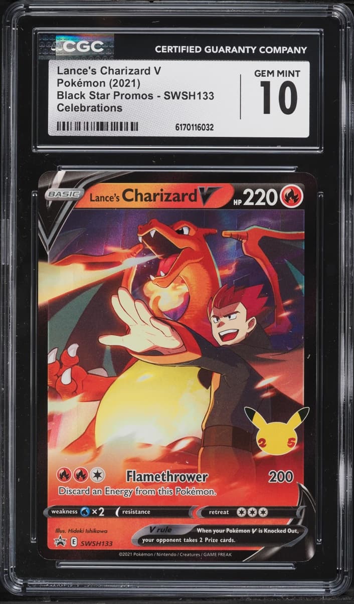 Pokemon Sword & Shield Promo Celebrations Holo Lance's Charizard V #SWSH133