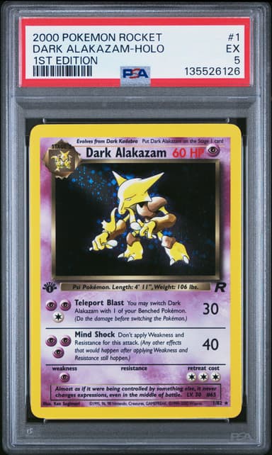 Dark Alakazam-Holo 1st Edition