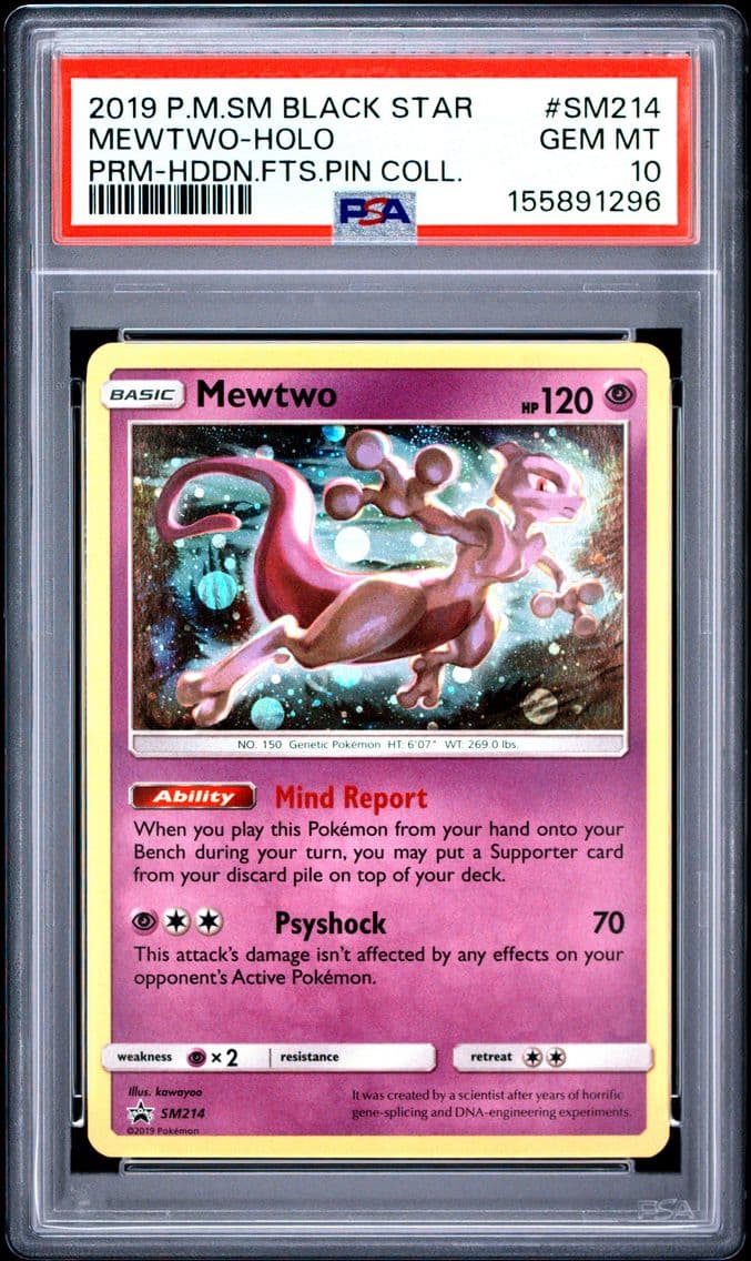 2019 #SM214 Mewtwo-Holo PSA 10 S