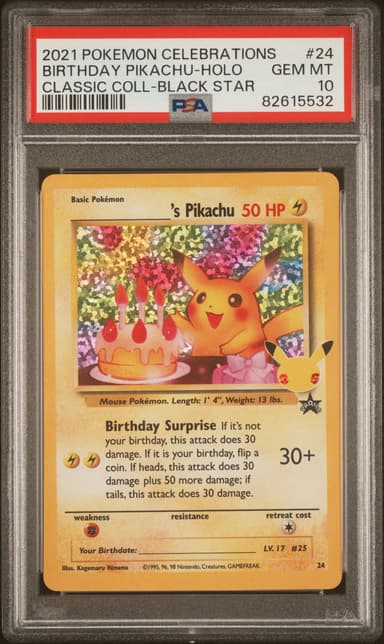 Birthday Pikachu-Holo
