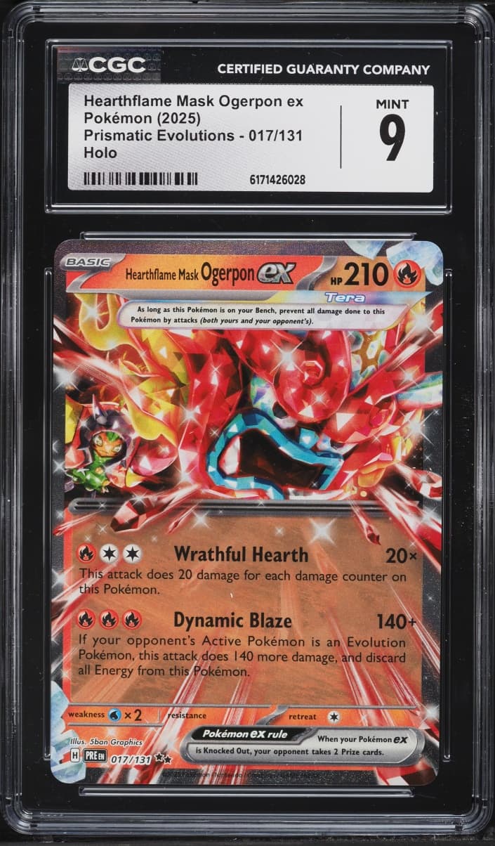 Pokemon Scarlet & Violet Prismatic Evolutions Holo Hearthflame Mask Ogerpon Ex #17