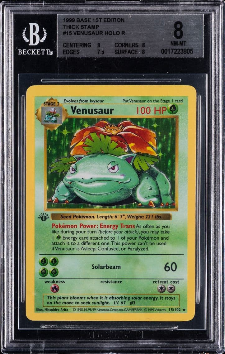 1999 #15 Venusaur HOLO R BGS 8 B