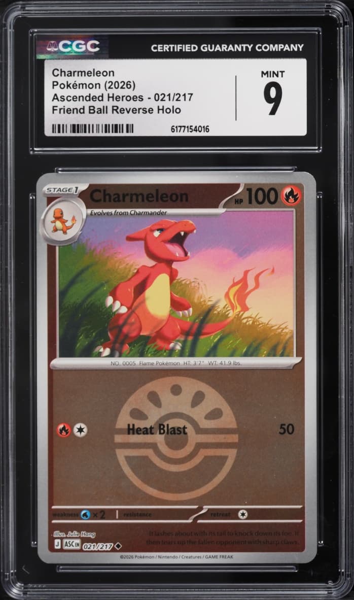 Pokemon Mega Evolution Ascended Heroes Friend Ball Reverse Holo Charmeleon #021